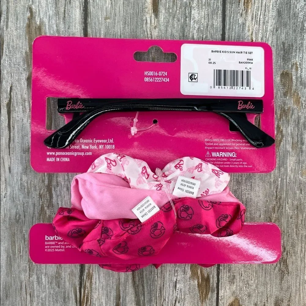 Barbie Pink and Black Sunglasses with Hair Accessories